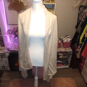 Open-Front Women's Shawl Cardigan in Light Beige